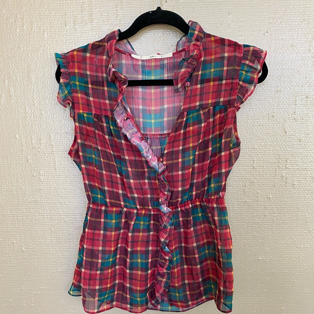 🌿Plaid Gibson Tank Blouse 🌿